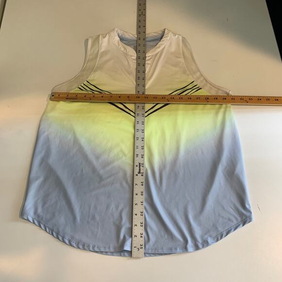 Lucky In Love Tank Top Womens XL Extra Large Wild Ombre Mesh Panel Sleeveless - Picture 9 of 13